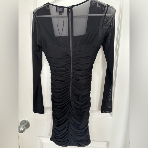 Bardot Mesh Black Square Neck Bodycon Dress NWT - Picture 7 of 10